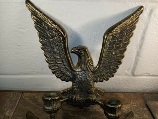 Vintage/Antique Brass - Matching Eagle Sconces Candle Stick Holders 3