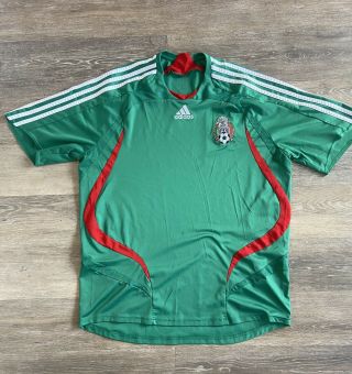 Mexico Soccer Jersey Adidas 2007 - 2008 Home Shirt Green Mens Large