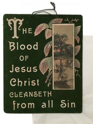 Watchtower Related Religious Motto Card Blood Of Jesus Cleanseth From All Sin