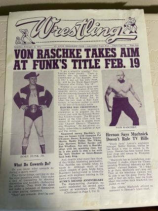 St.  Louis Wrestling Program February 19,  1971.