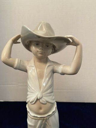 Lladro Nao Boy Figure with Cowboy Hat, 2