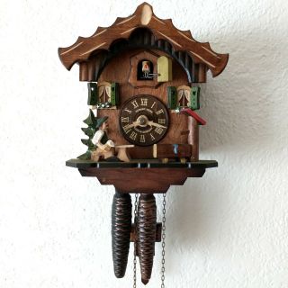 Hubert Herr Triberg German Black Forest Cuckoo Clock Missing Wood Finial