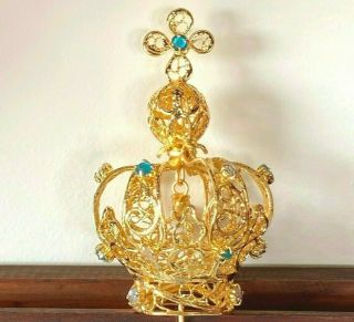 Filigree Crown Of Our Lady Of Fatima W/bullet Given By Pope John Paul Ii