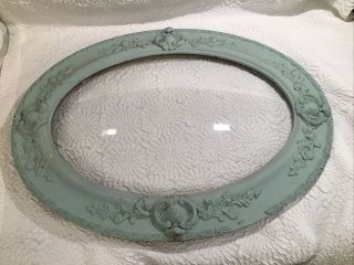 Large Oval Antique Convex Glass Picture Frame 25”x19” Holds 19 3/4” X 13 3/4