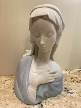 Lladro Spain Figurine 4649 Madonna Head Bust Of Virgin Mary 8 3/4 " Retired