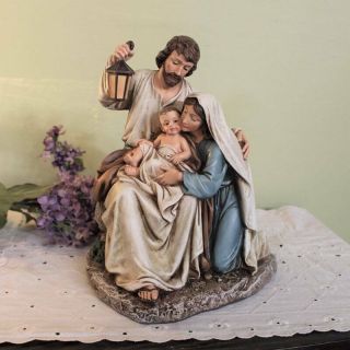 Holy Family 9.  5 Inch Statue Figurine Sculpture Stunning Faces Natural Shades