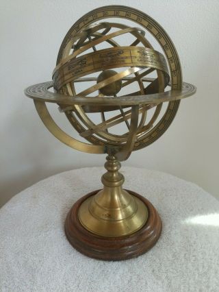 Armillary Sphere A Paris Chez G.  Gobille A P.  Archie Royalle Brass And Wood
