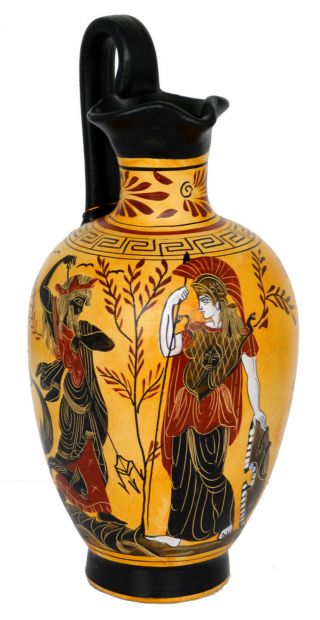 Goddess Athena and Poseidon - Dionysus God of Wine Oinochoe Amphora Vase pottery 3