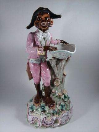 14 " George Borgfeldt Antique Porcelain Bank Monkey Figurine Pink Suit