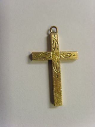 Vintage Old Catholic Christian 12k Gold Filled Cross Religious Pendant Sca 49230
