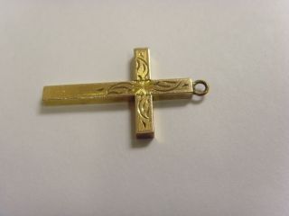 Vintage old catholic christian 12k gold filled cross religious pendant sca 49230 2