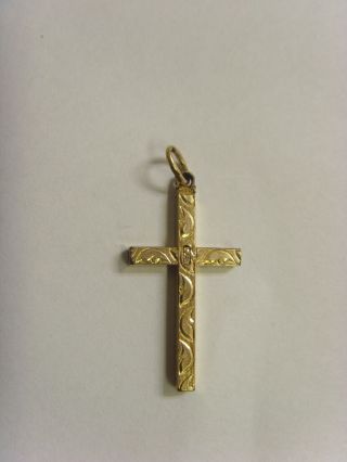 Vintage Old Catholic Christian 12k Gold Filled Cross Religious Pendant Sca 49229