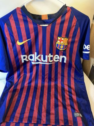 Nike Dri - Fit Fc Barcelona Home Soccer Rakuten Jersey Men Size S 894430 456