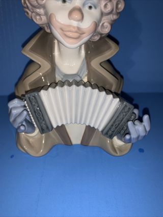 Lladro The Fine Melody Musical Clown Accordion Bust 7 