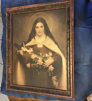 Religious Print Saint Theresa The Little Flower Of Jesus By C.  B,  Chambers 1920’s