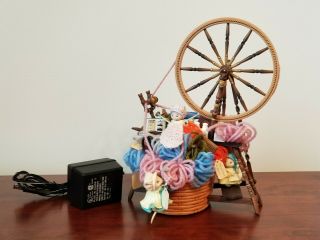 Enesco Spinning Tails Deluxe Action Musical Music Box Spinning Wheel Mice Yarn