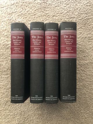 The Jews Their History Culture And Religion In 4 Vol Louis Finkelstein