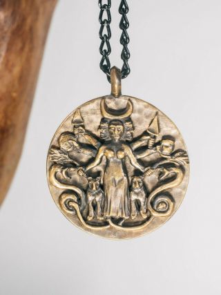 Hekate Pendant Goddess,  Moon Greek Goddess Hecate Jewelry