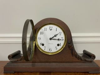 Antique Sessions 8 Day Time and Strike Mantle Clock RUNS 2