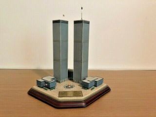 Danbury Twin Towers Commemorative World Trade Center Sculpture With Plaque