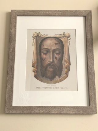 Holy Face Of Jesus 8x10 Framed Picture Matted - Veronica 
