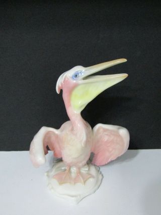 Vtg Karl Ens Volkstedt Pelican Figurine Germany 7 1/4 " High So
