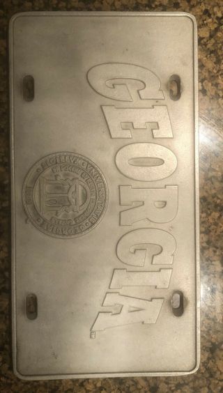 UGA UNIVERSITY OF GEORGIA Pewter License Plate / Car Tag 2