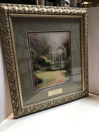 Lilac Gazebo By Thomas Kinkade Library Edition Framed Print