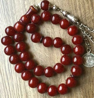 33 German Cherry Faturan Amber Bakelite Islamic Prayer Beads Rosary فاتوران