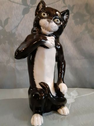 Antique Karl Ens Volkstedt Porcelain Tuxedo Cat Figurine Germany