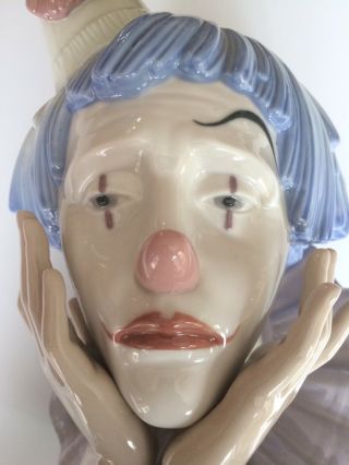 Lladro Sad Jester Circus Clown Head Collectible Figurine 1987