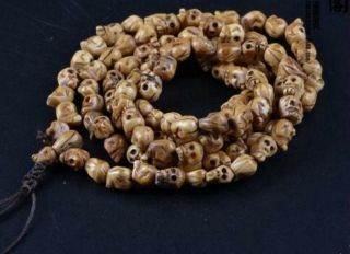 Rare 108 Bead Buddhism Tibetan Yak Bone Skull Meditation Prayer Mala Necklace8mm 3
