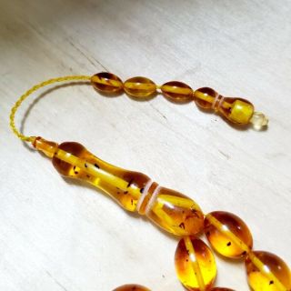 33 german amber orange bakelite Prayer Beads masbaha beads faturan بكالايت عنبري 3