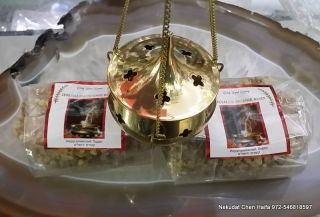 Fowerfull Natural Frankincense Resin From Jerusalem Holy Land,  200 Gram,  Burner