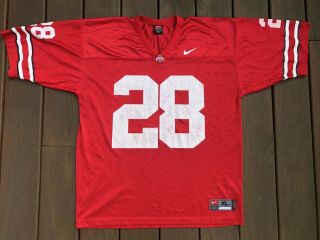 Nike Ohio State Buckeyes Red 28 Football Jersey Mens Size Xlarge