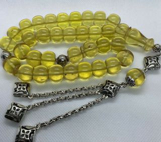 Collectible Turkish Sandalos Amber Rosary 33 Beads سبحه سندلوس مسبحة مسباح