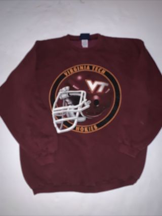 Vintage Virginia Tech Vt Hokies Campus Outpost Mens Sweatshirt Large