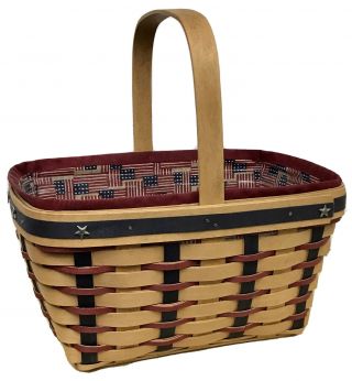 Longaberger Proudly American Spring Basket 2003,  Old Glory Liner,  Protector