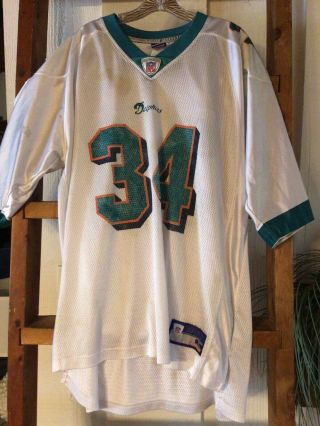 Vintage Ricky Williams Miami Dolphins 34 Reebok Nfl Football Jersey Xl Stains