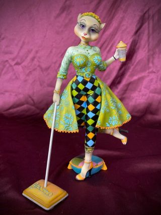 Margaret Le Van Alley Cat Lushus Retro W/vacuum Hand Painted Figurine Kurt Adler
