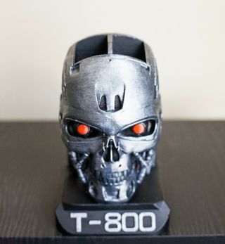 Terminator Skull Terminator T800 Robot Pen Holder Statue Bust