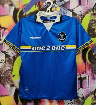 Vintage Everton England Football Shirt Soccer Jersey Umbro Youth 12 - 13 Years