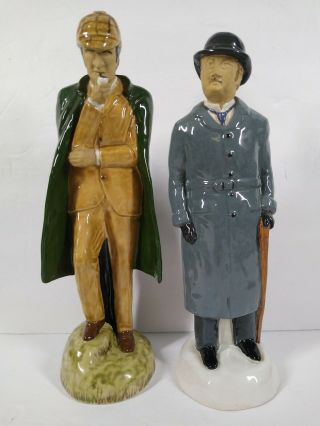 Rare Vintage Sherlock Holmes,  Watson Porcelain Figurines By Studio 21 - England