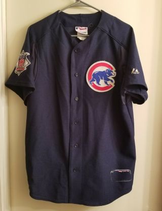 Vintage Chicago Cubs Majestic Blue Mesh Jersey Made In Usa Size Medium