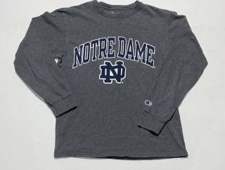 Champion Notre Dame Fighting Irish Long Sleeve Mens Small T Shirt