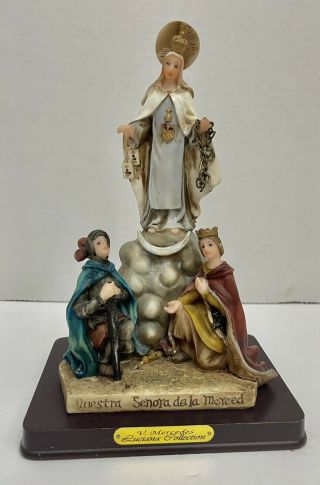 Vintage Virgen De La Merced Statue Virgin Of Mercy Statue 9 "