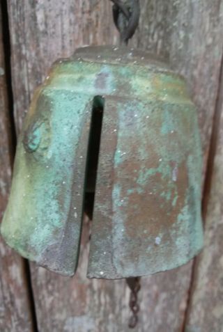 Jeff Cross Arcosanti Soleri Bronze Slitted Wind Chime Bell Aged Patina 22x3