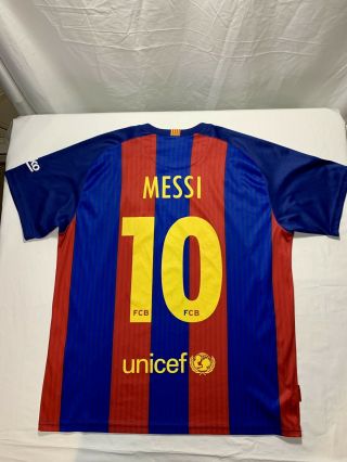 Lionel Messi Barcelona Home Jersey 10 Slim Fit Size Xl Qatar Airways