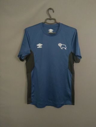 Derby County Jersey Medium Training Shirt Soccer Football Umbro Ig93