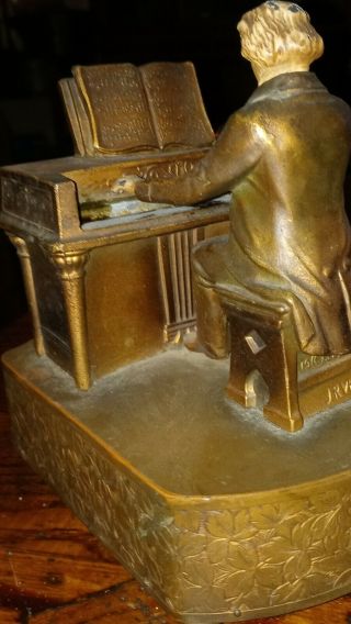 Jrvhl Jb Hirsch 1932 Bronze Man And Piano Music Box Beethoven French Bronze